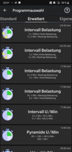 MyHomeFIT Programmauswahl Erweitert