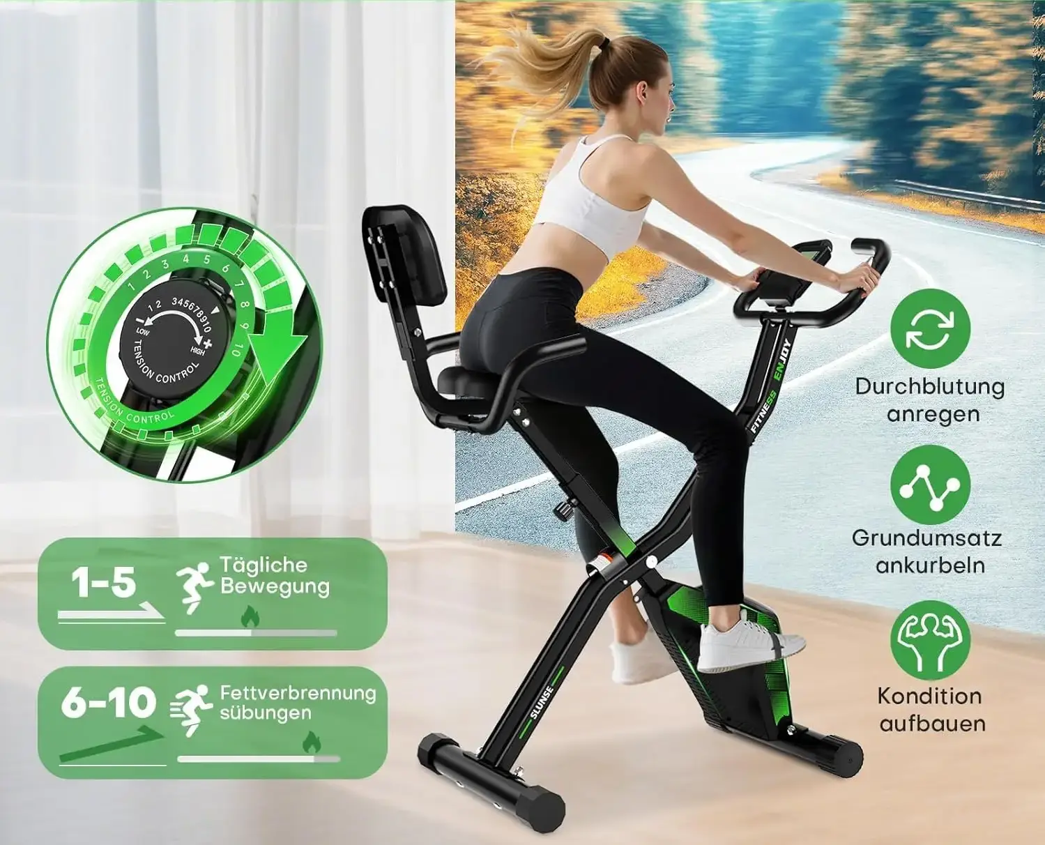 SLUNSE Heimtrainer Fahrrad 3-in-1 - 05