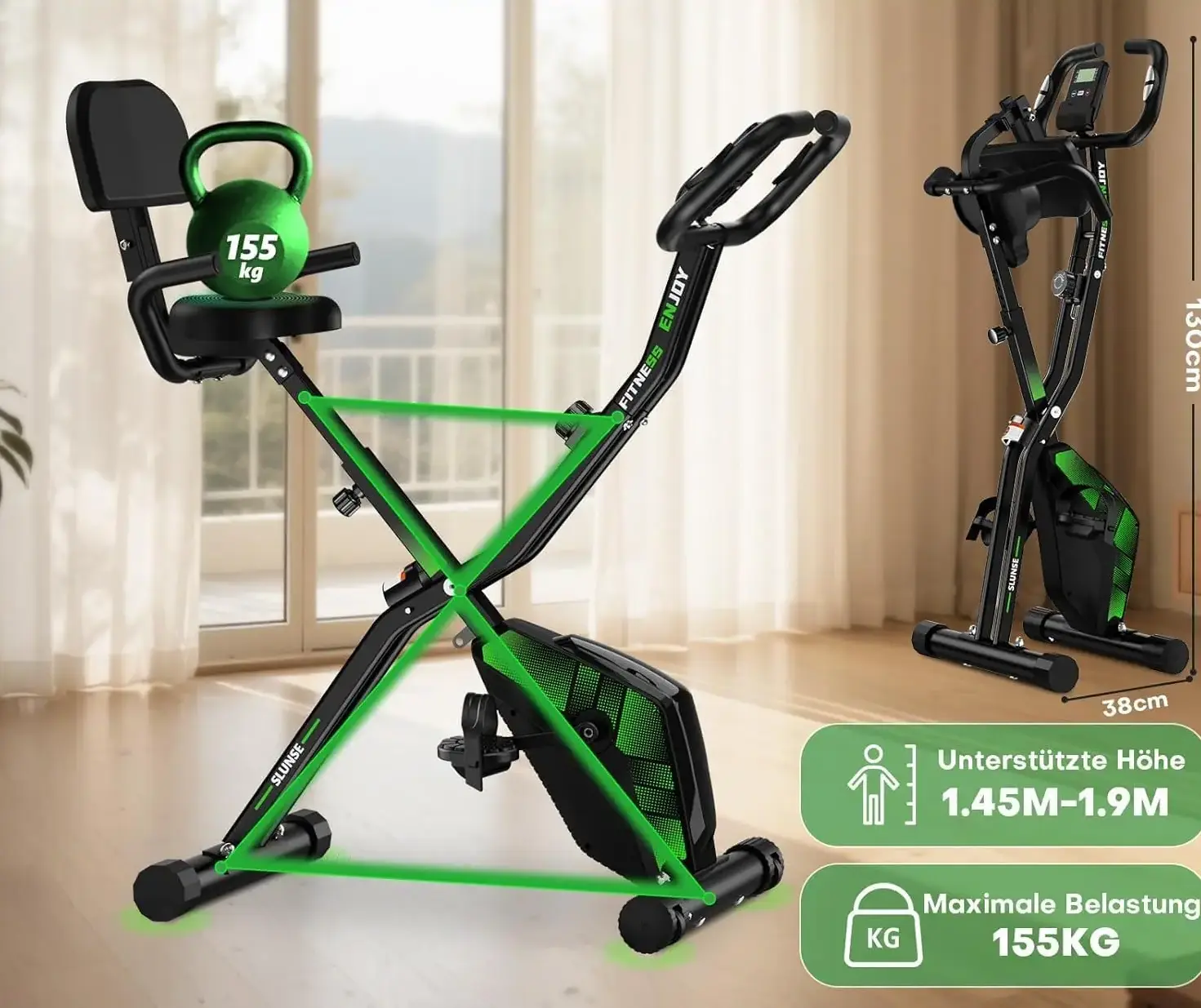 SLUNSE Heimtrainer Fahrrad 3-in-1 - 10
