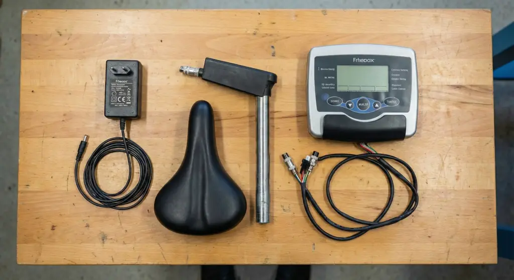 Einzelteile eines Heimtrainers