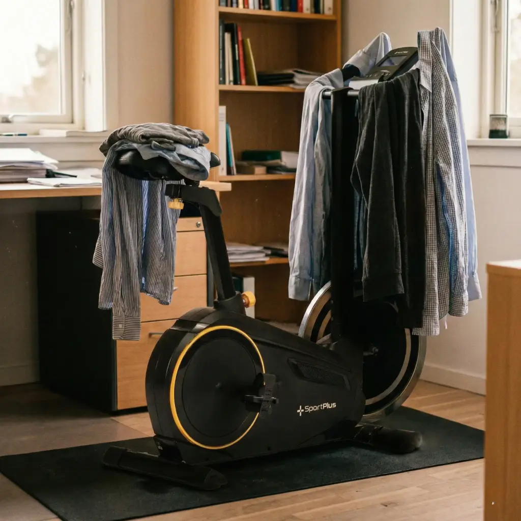 Ergometer als Wäscheständer