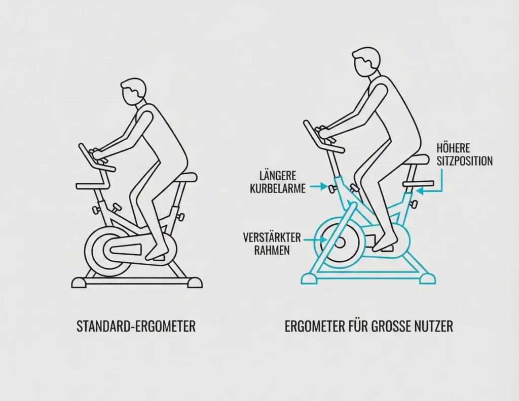 Ergometer einstellen große Menschen