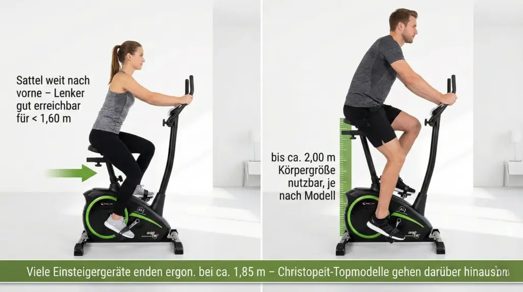 Ergonomie & Körpergröße Christopeit für klein und groß