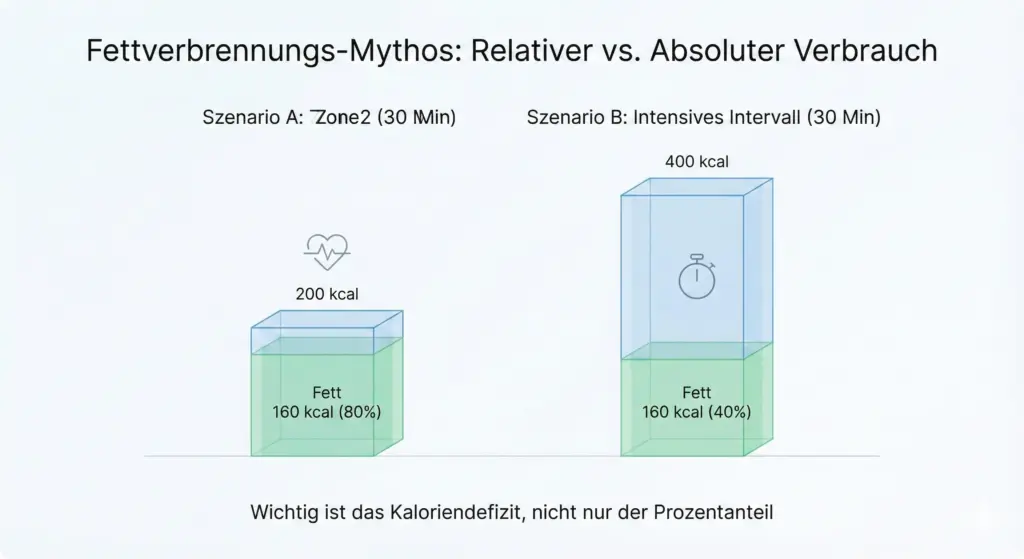 Fettverbrennungs-Mythos Relativer vs. absoluter Verbrauch