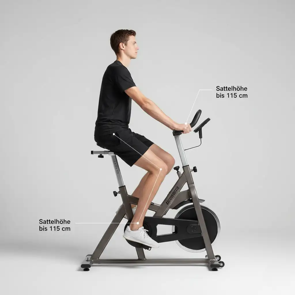 Großer Mann auf Heimtrainer