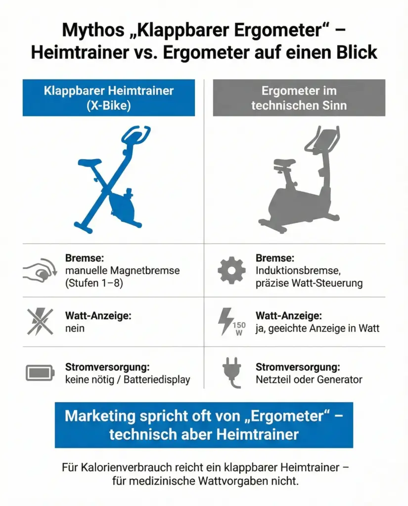 Mythos Klappbarer Ergometer