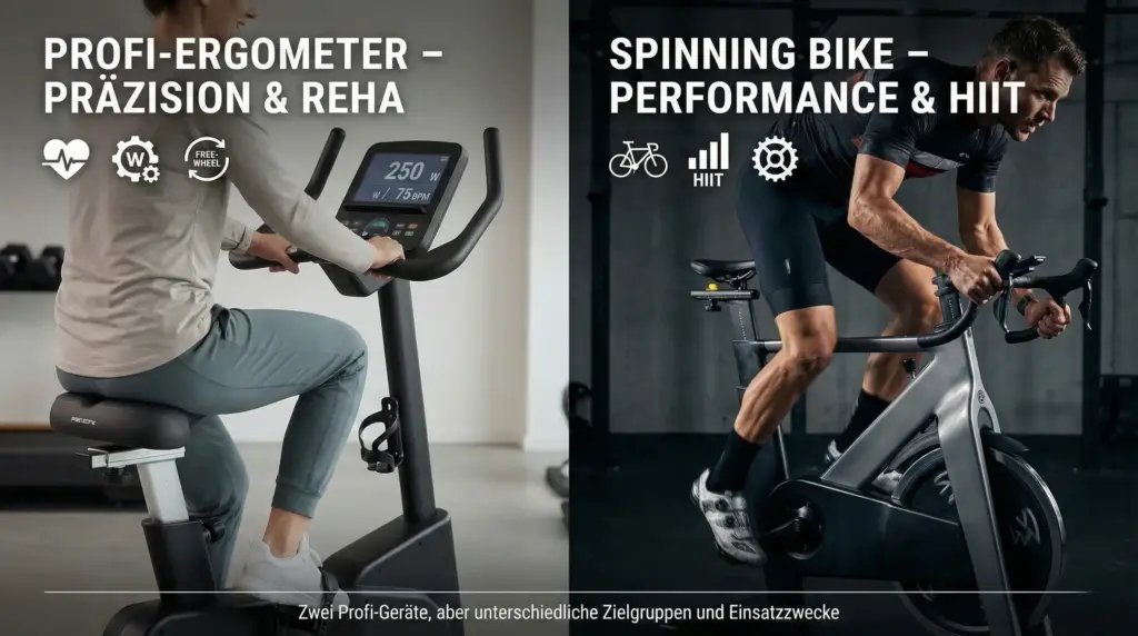 Profi-Ergometer vs. Spinning Bike – Zwei Welten