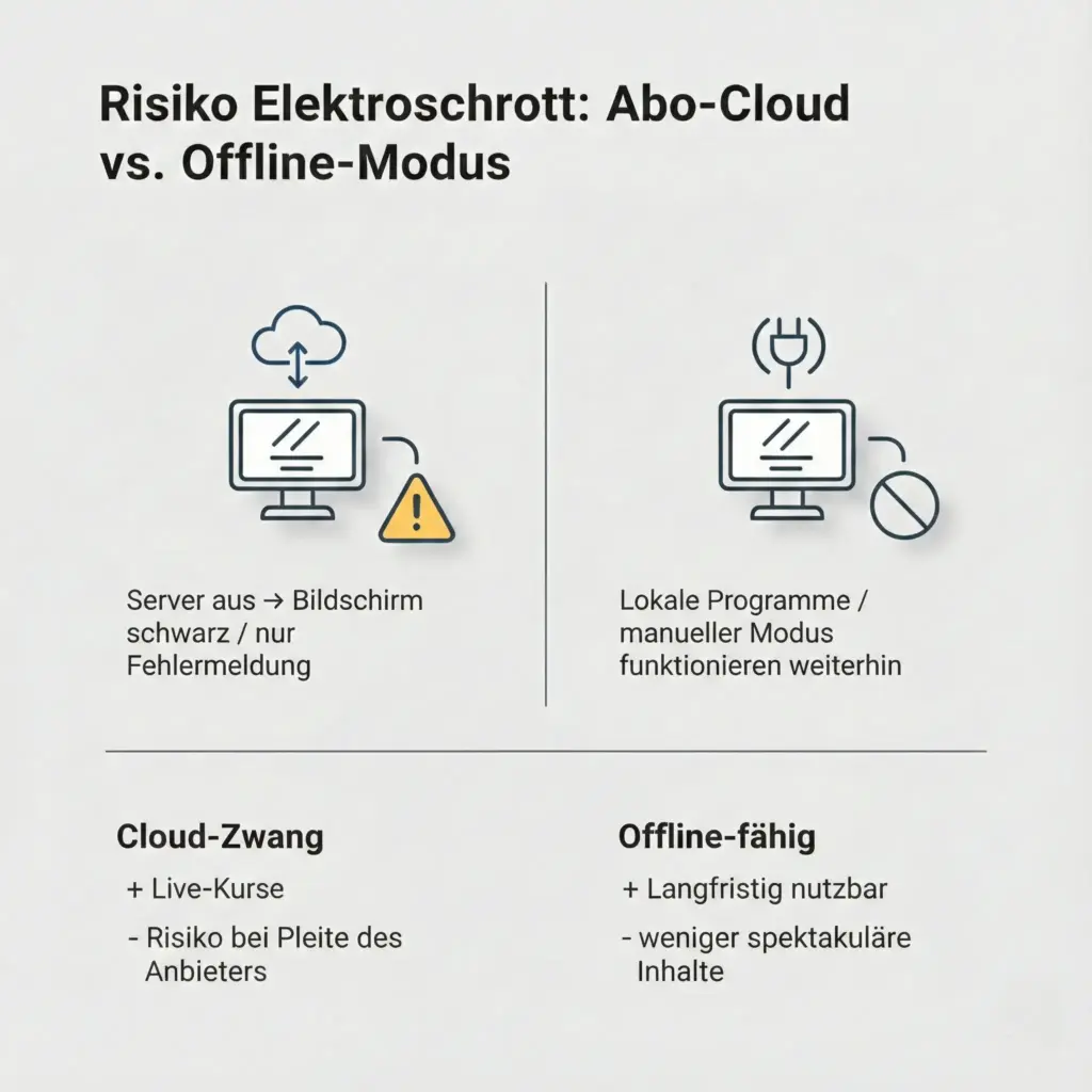 Risiko Elektroschrott Abo-Cloud vs. Offline-Modus