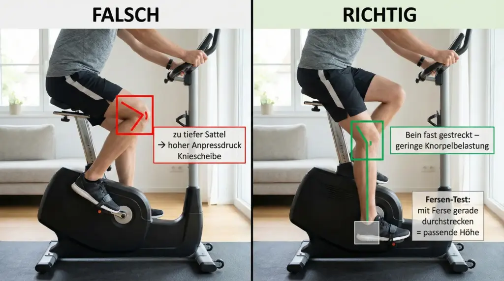 Sattelhöhe für knieschonende Position