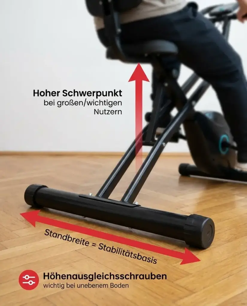 Stabilität trotz Kompaktheit Standfüße und Kippgefahr