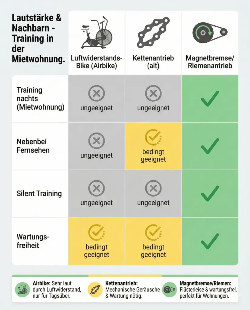 Training in der Mietwohnung Entscheidungsmatrix